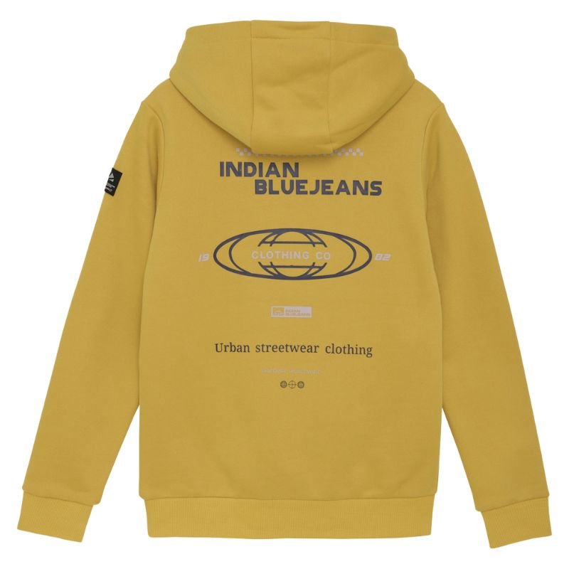 Okergele hoodie Kangaroo Pocket - Capuchon Fashion