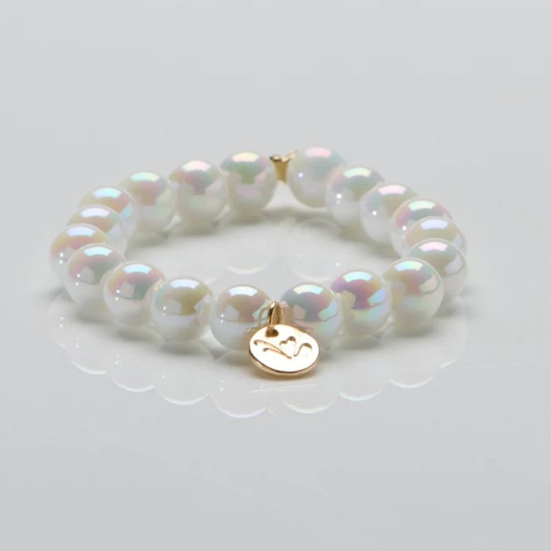 Opal White parelarmband 10mm - Capuchon Fashion