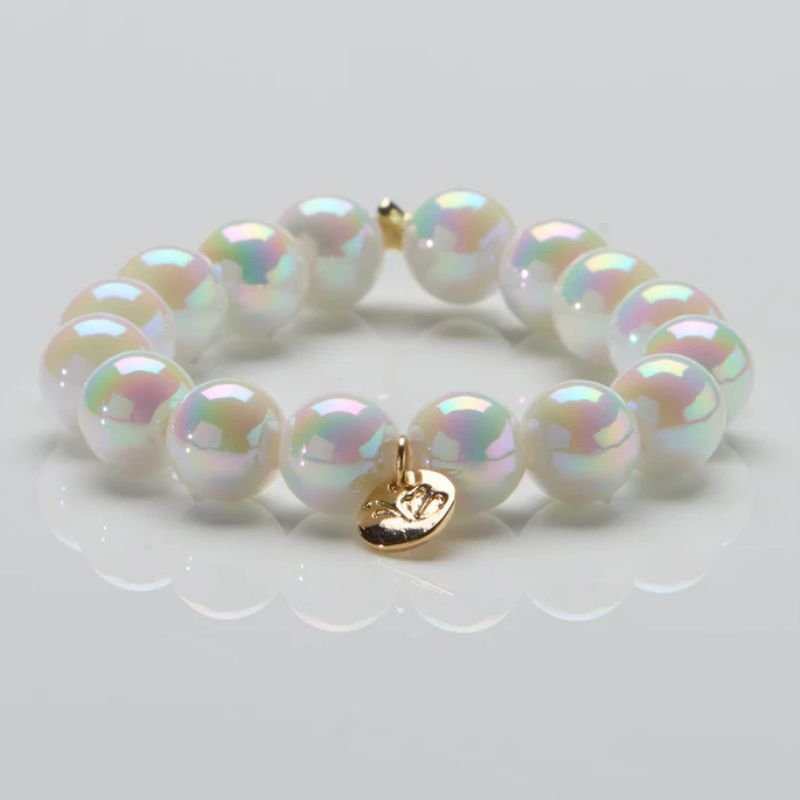 Opal White parelarmband 12mm - Capuchon Fashion