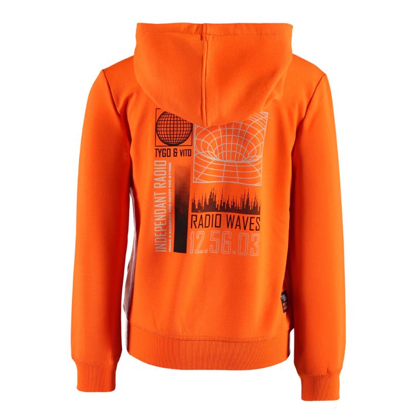 Oranje hoodie Hank - Capuchon Fashion