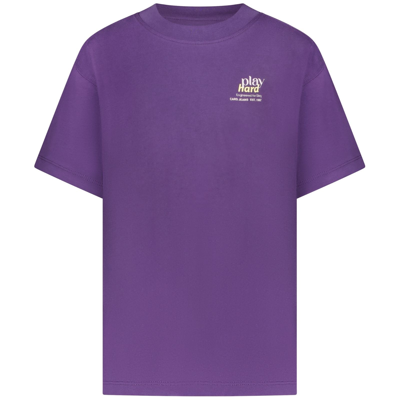 Paars backprint ronde hals t-shirt Pluyo - Capuchon Fashion