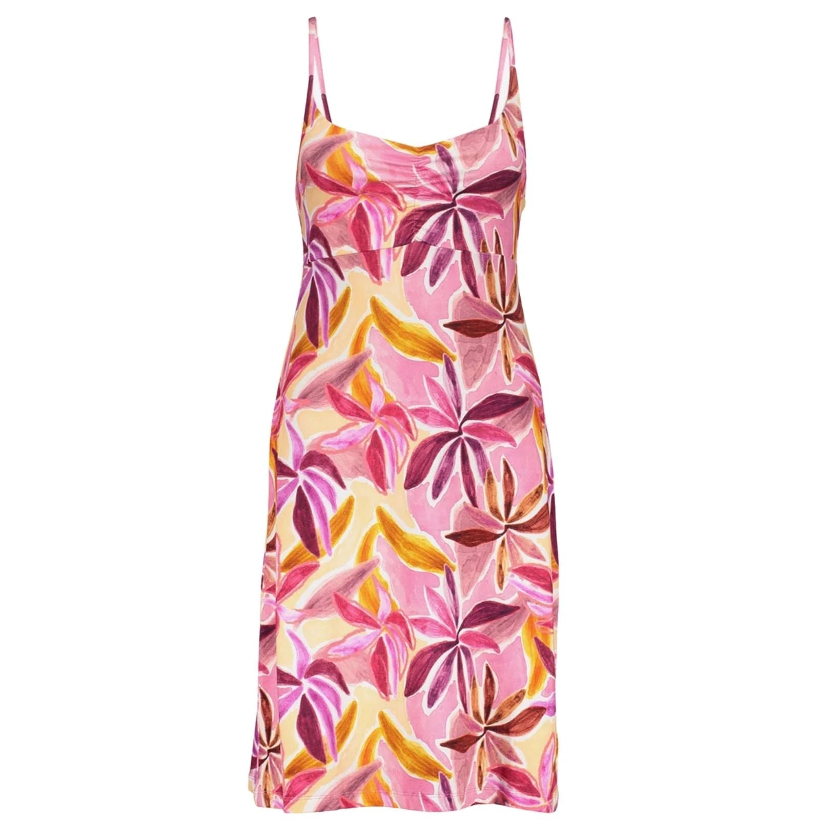 Paars geprinte spaghetti jurk Noa - Capuchon Fashion