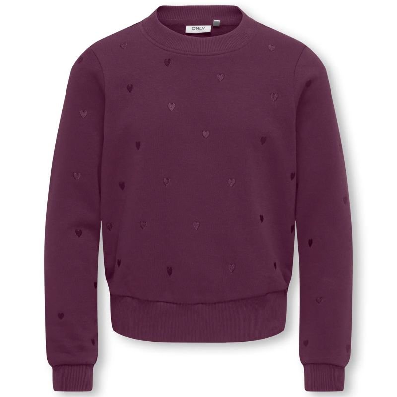 Paarse o-hals sweater Atika heart - Capuchon Fashion