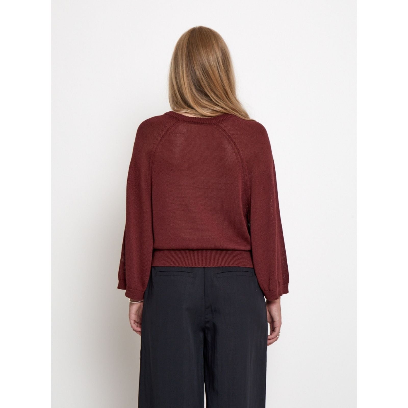 Maroon Red knit pullover Riley