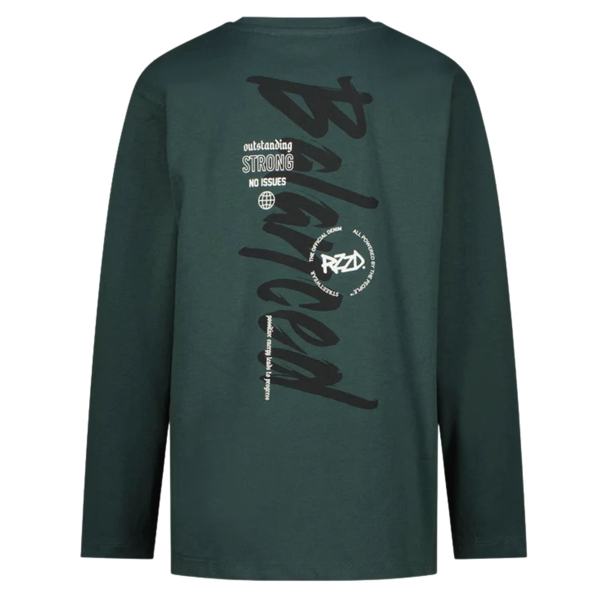 Donkergroene backprint longsleeve Vance