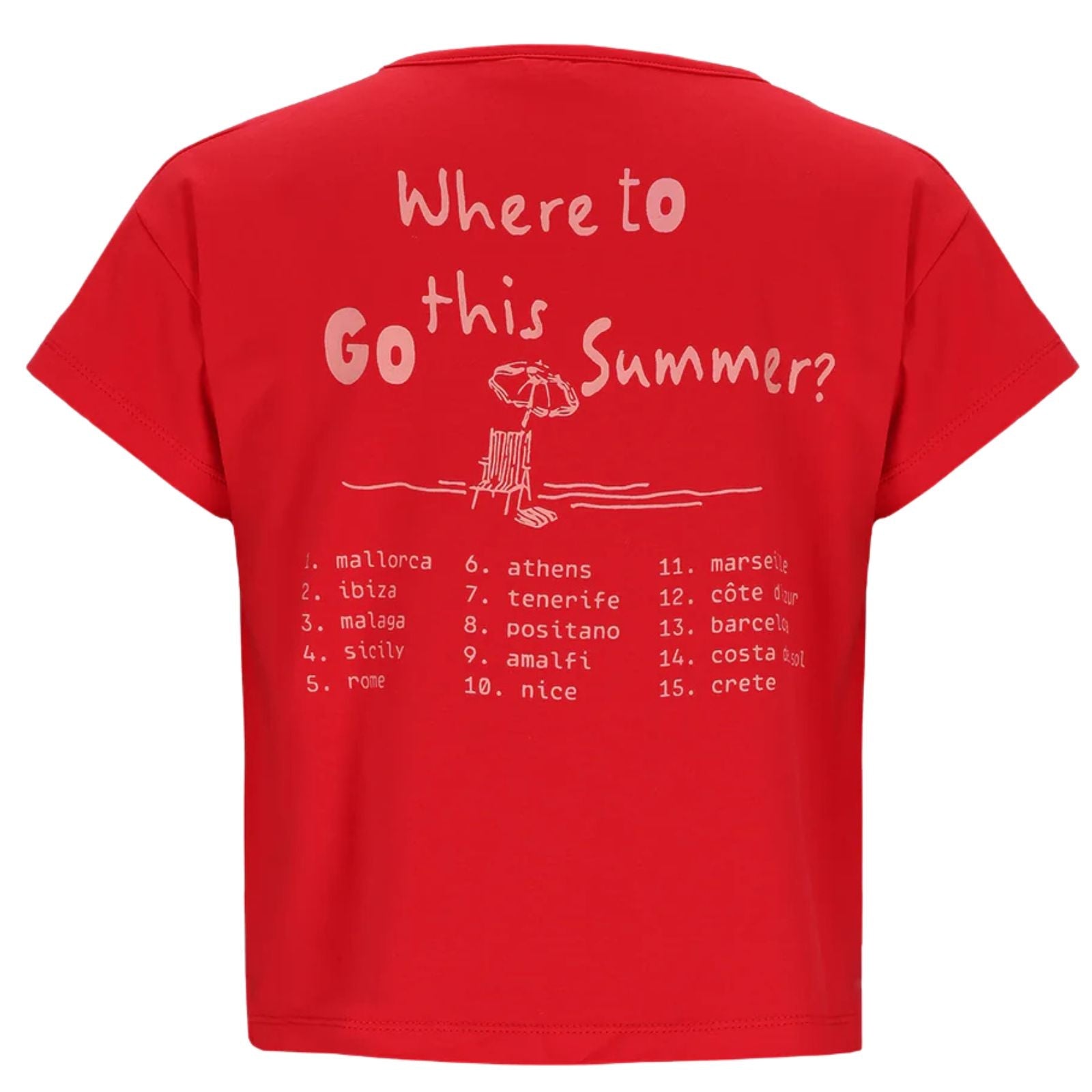 Rood geprint backprint t-shirt Kase - Capuchon Fashion