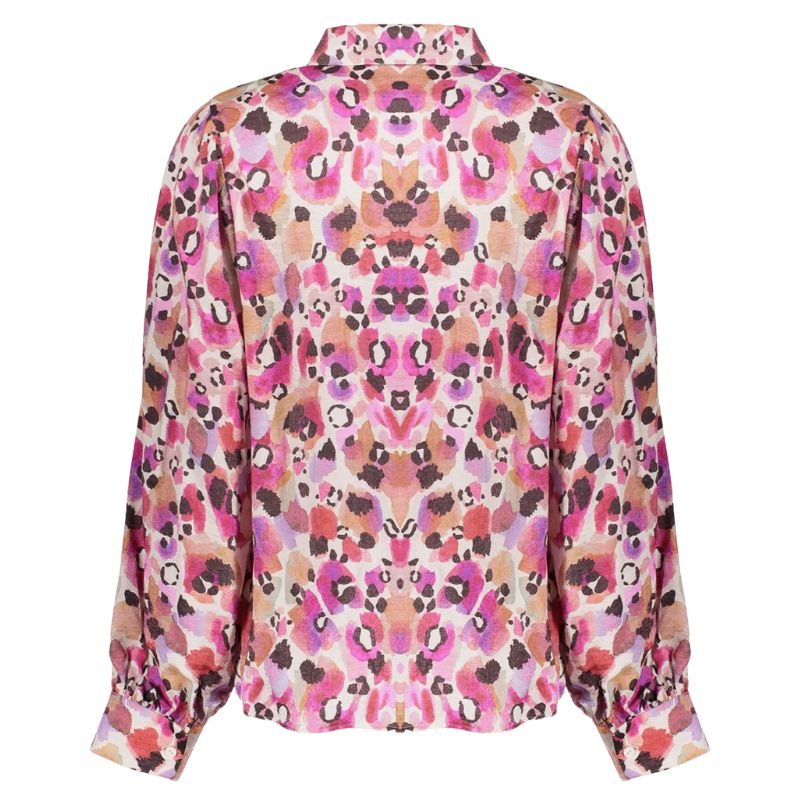Roze geprinte animal blouse 53620 - Capuchon Fashion