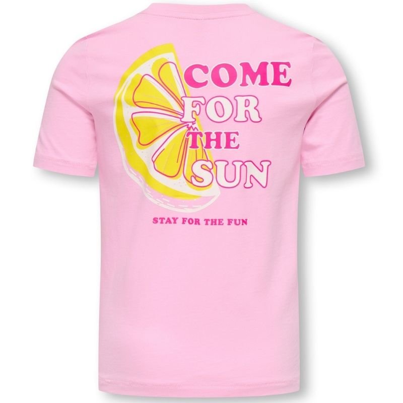 Roze met Sun regular fit t-shirt Bolette - Capuchon Fashion