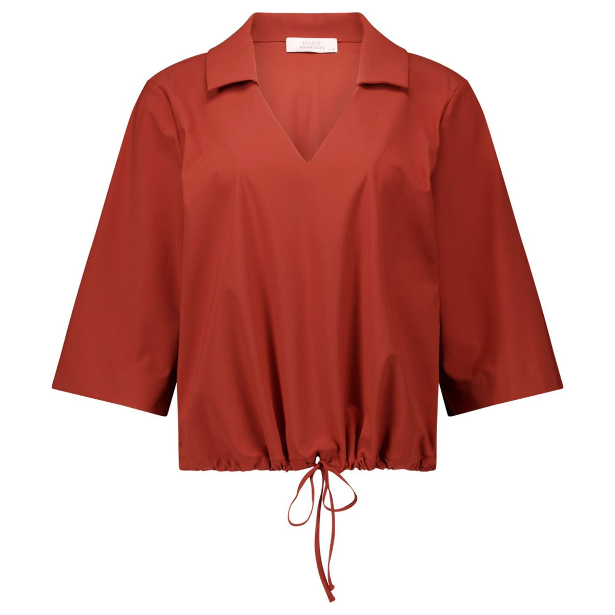 Rust travel v-hals blouse Odette - Capuchon Fashion