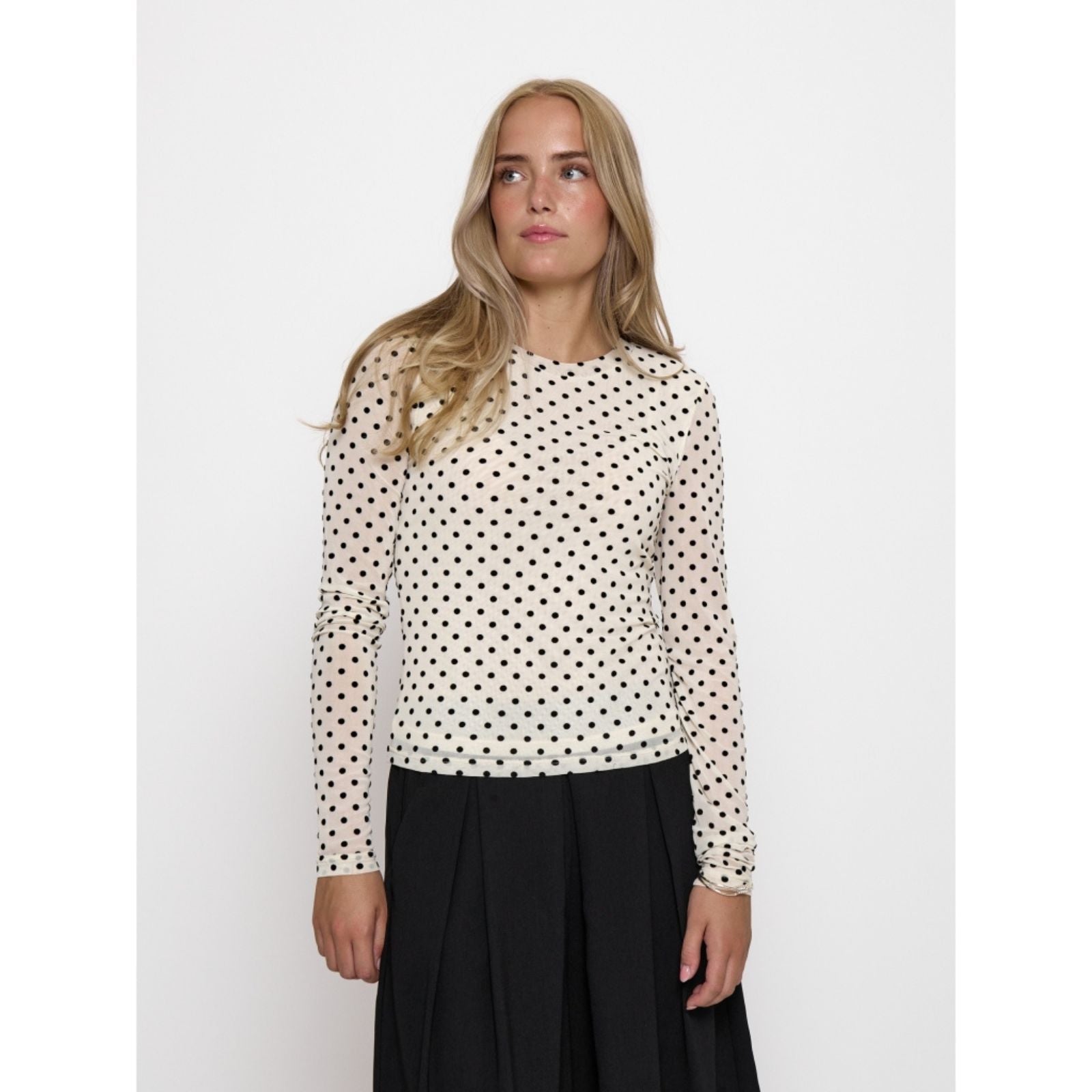Seedpearl Cream met polkadot top Rolo - Capuchon Fashion