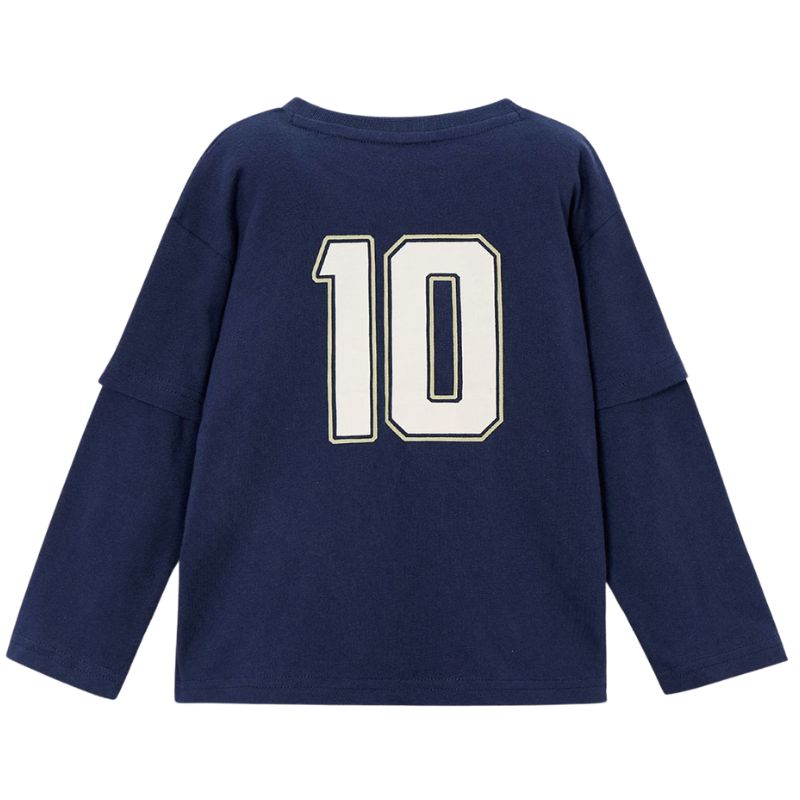 Donkerblauwe longsleeve met backprint Team