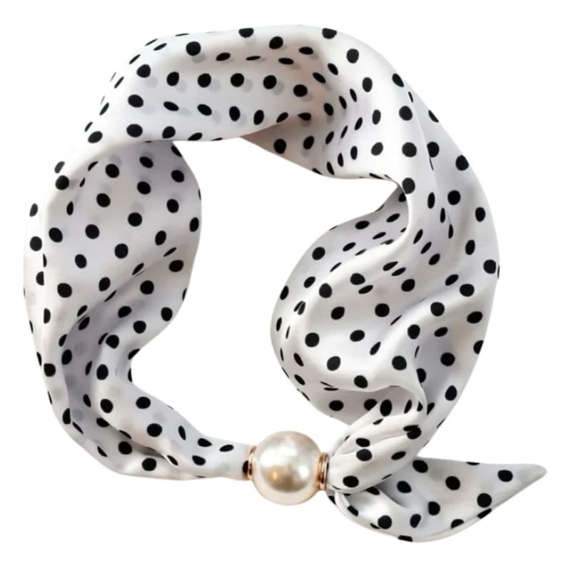 Small dot white parel sjaaltje Chloe - Capuchon Fashion