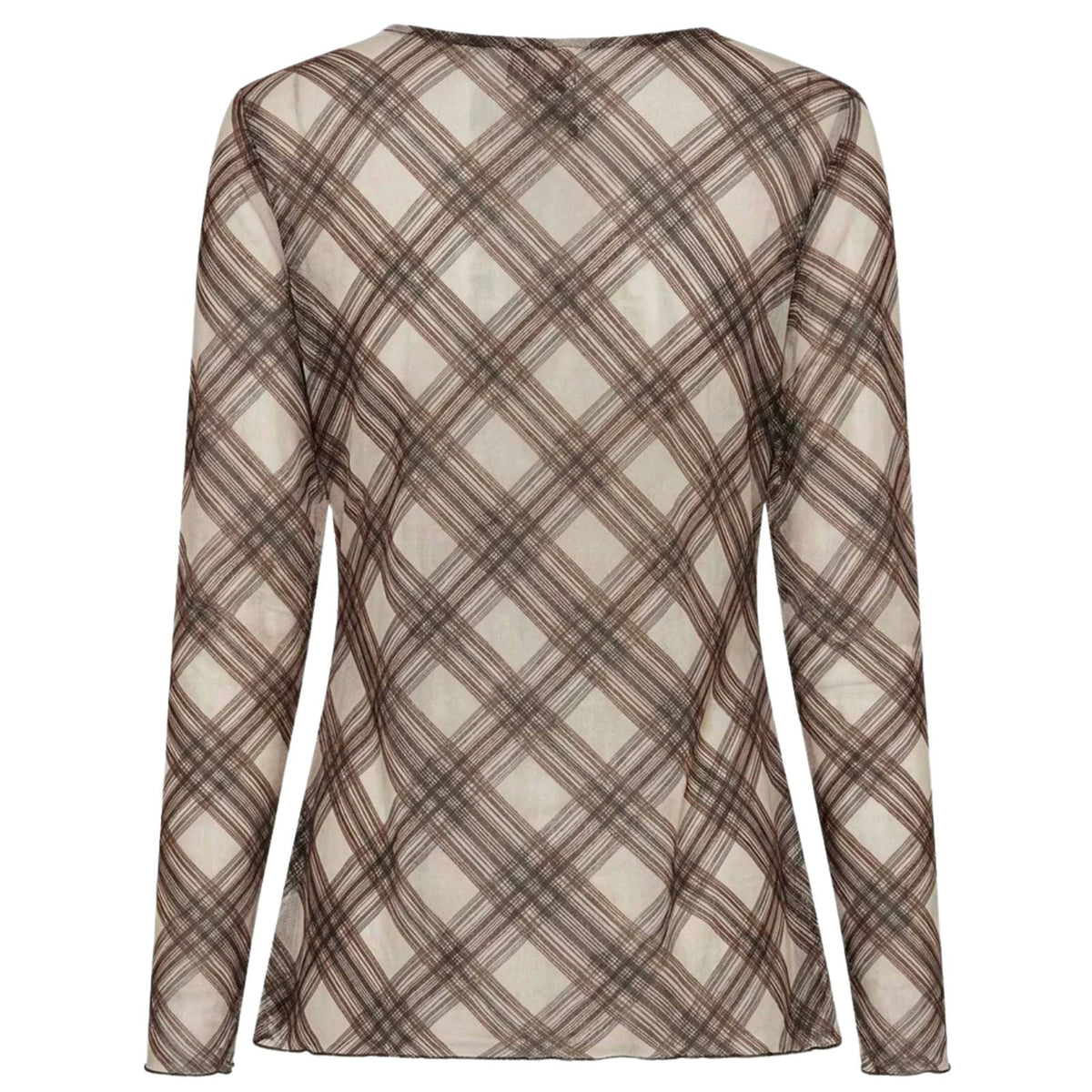 Square bruin geprinte mesh top Fifi - Capuchon Fashion