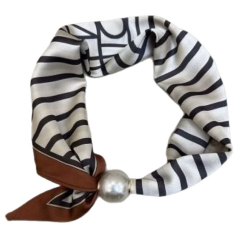 Stripe/brown parel sjaaltje Chloe - Capuchon Fashion