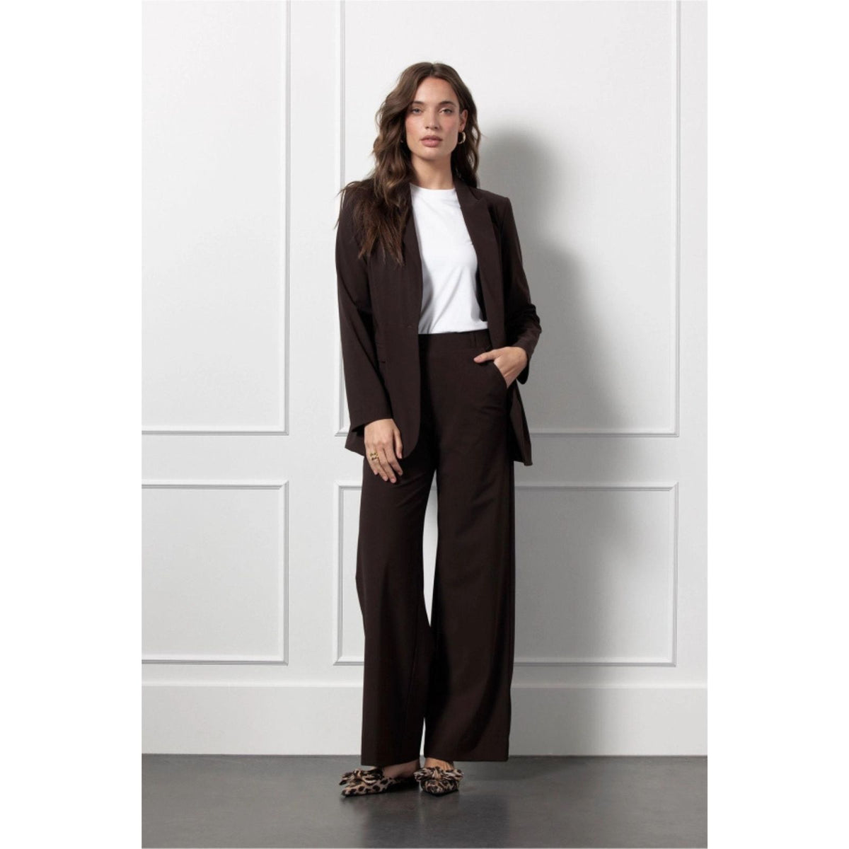 Espresso broek Lexie winter bonded