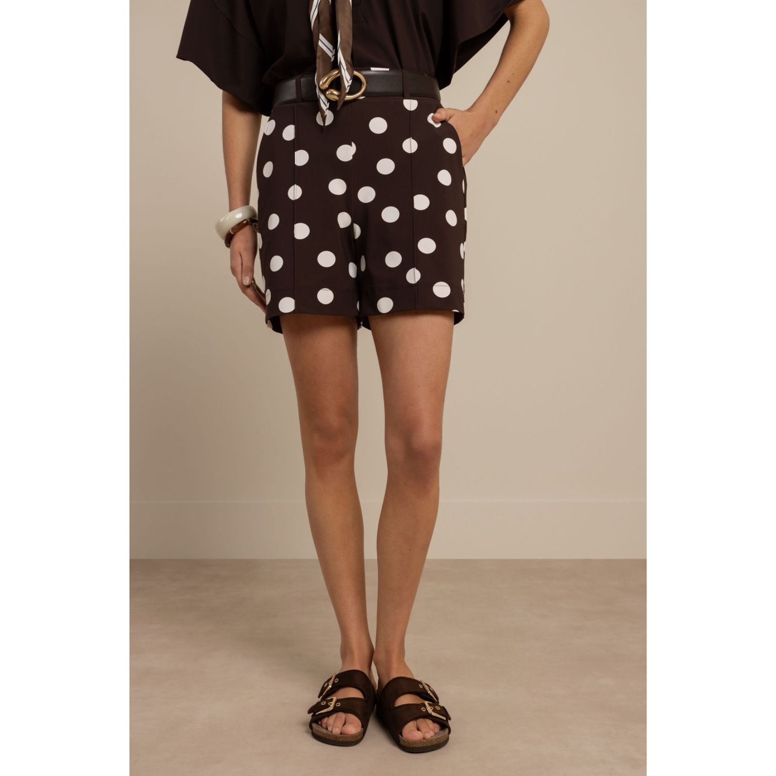 Espresso travel short Lisanne dot