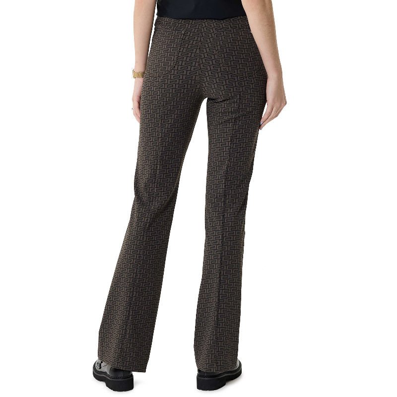Taupe flair broek Buckle Graphic - Capuchon Fashion