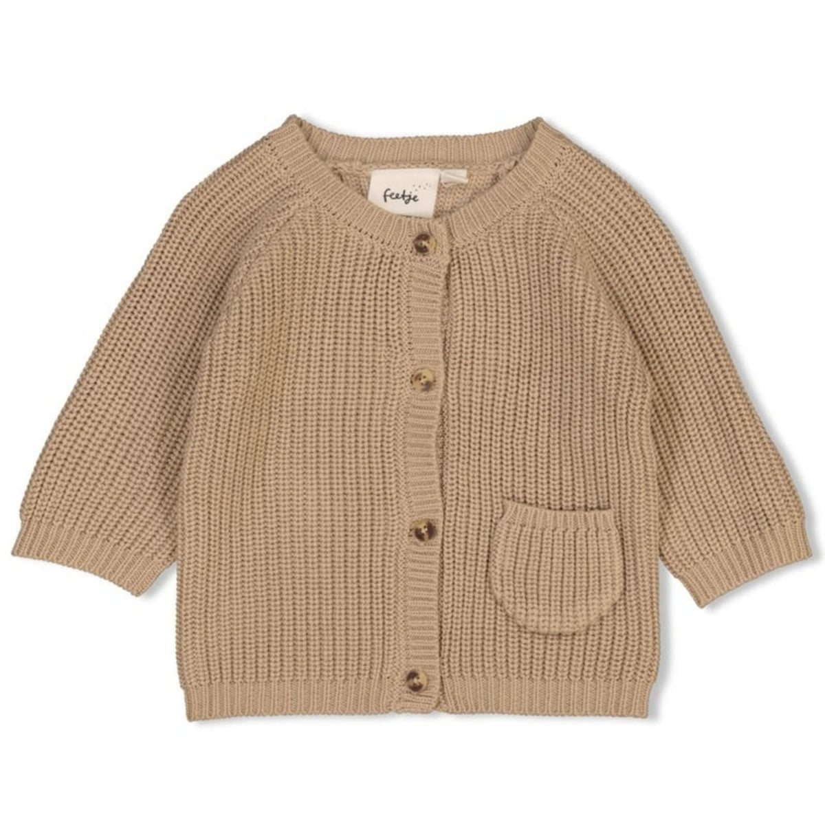 Taupe gebreid vestje The Magic is in You - Capuchon Fashion