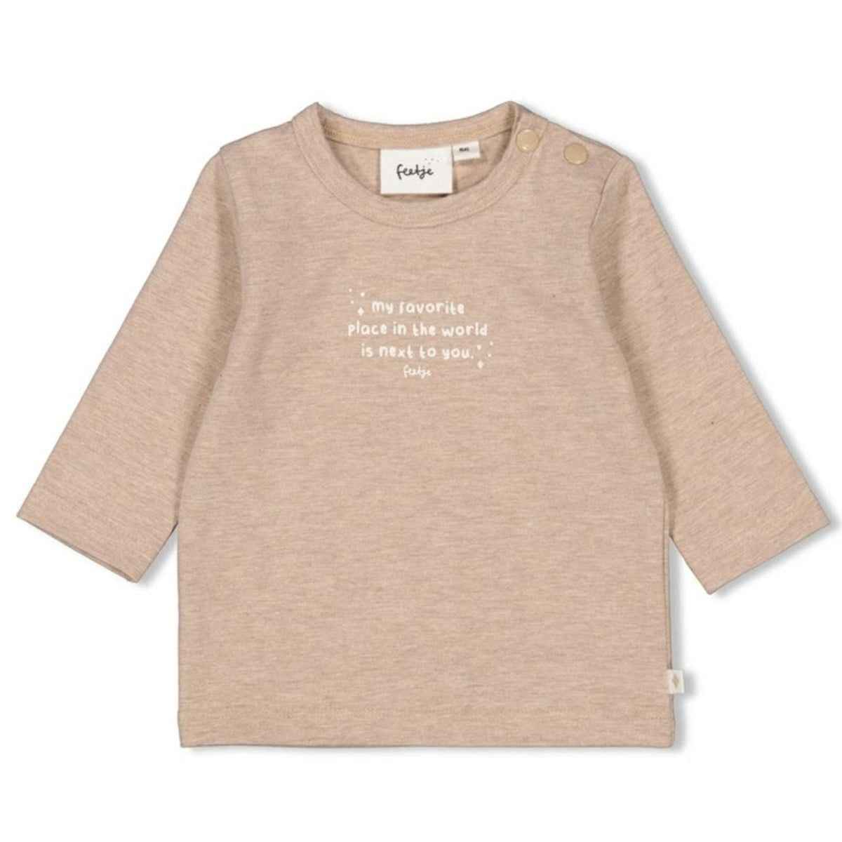 Taupe melange longsleeve The Magic is in You - Capuchon Fashion