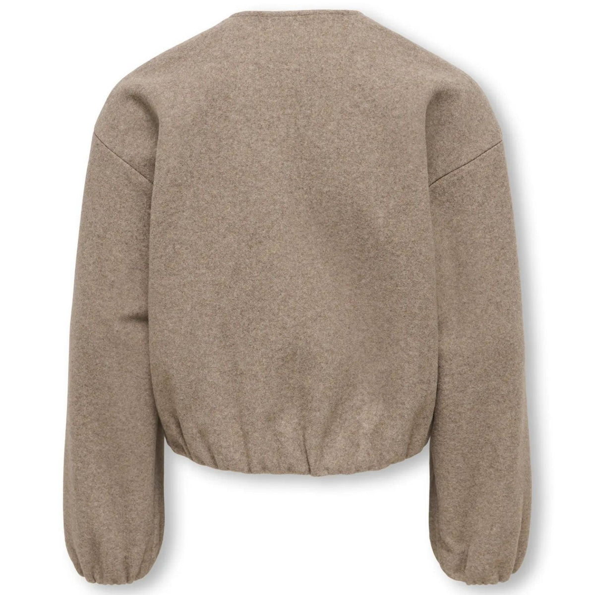 Taupe Melange short bomber jacket Adina - Capuchon Fashion
