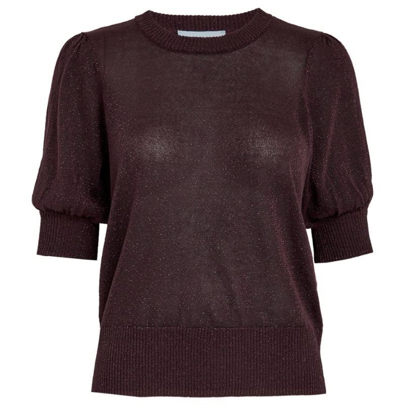 Fudge Purple metallic knit pullover Liva