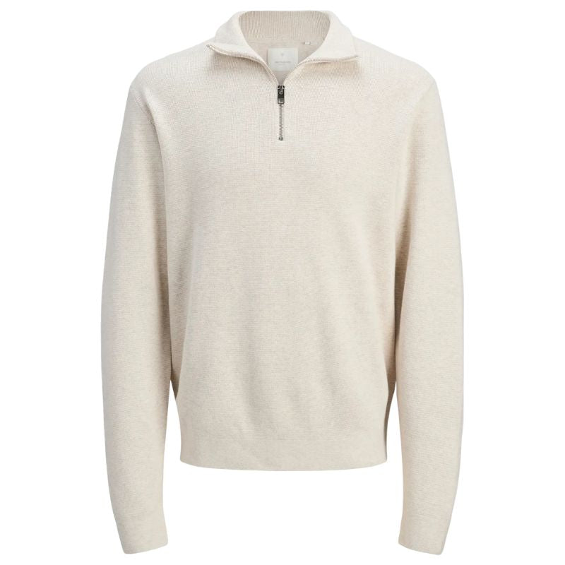 Beige knit sweater Blamilano zip