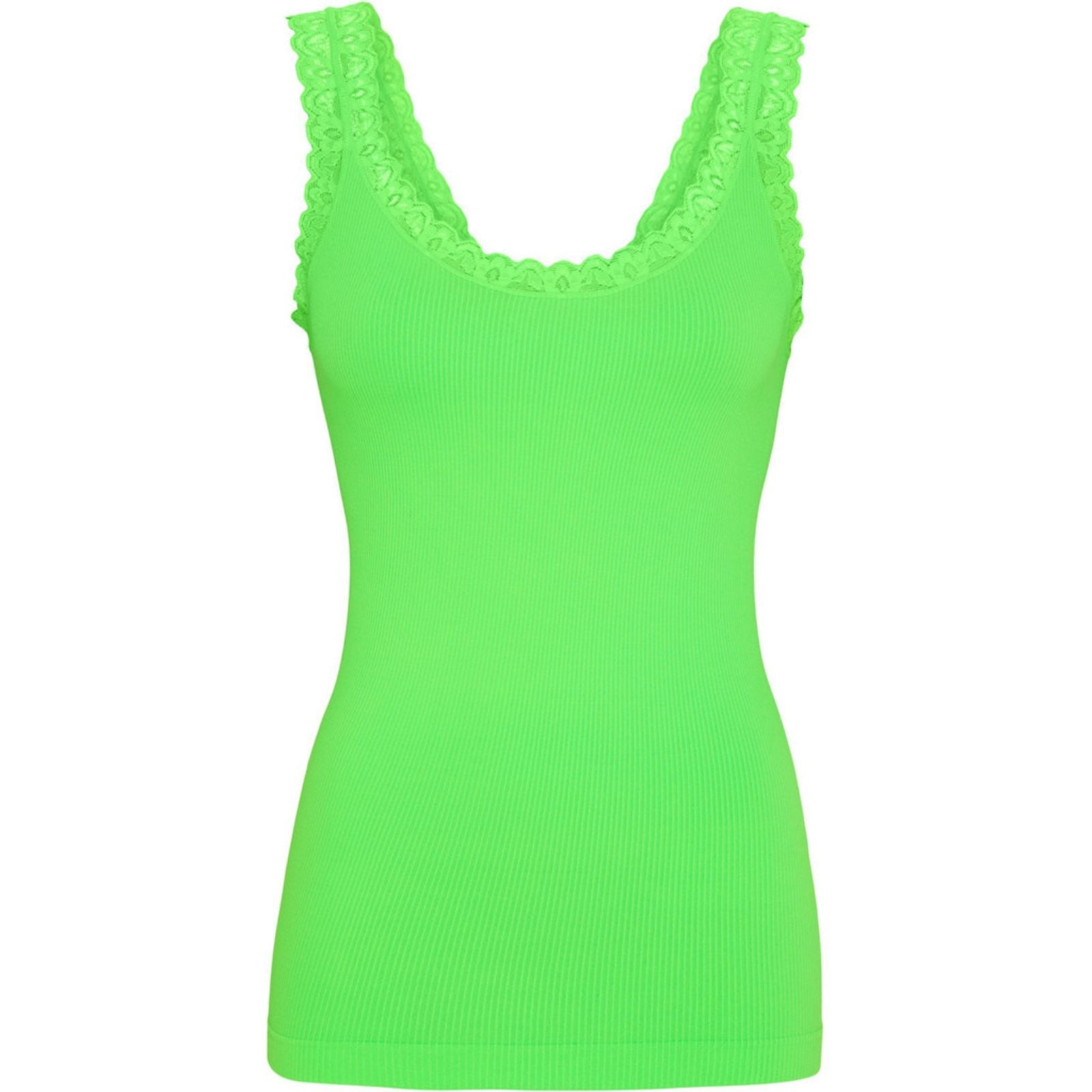 Verde Fluo microfiber rib top Frida - Capuchon Fashion
