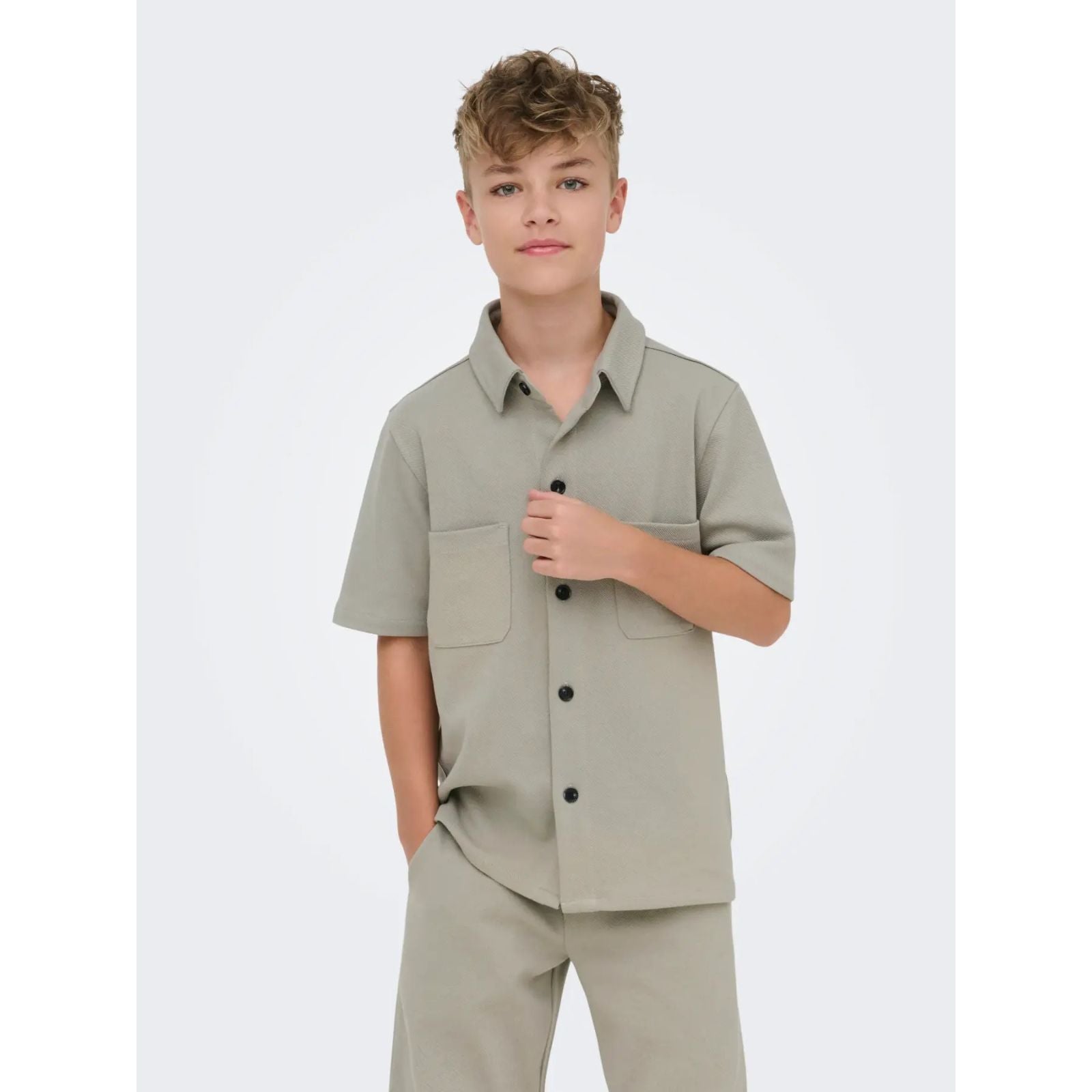 Vintage Khaki regular fit shirt Kodyl - Capuchon Fashion