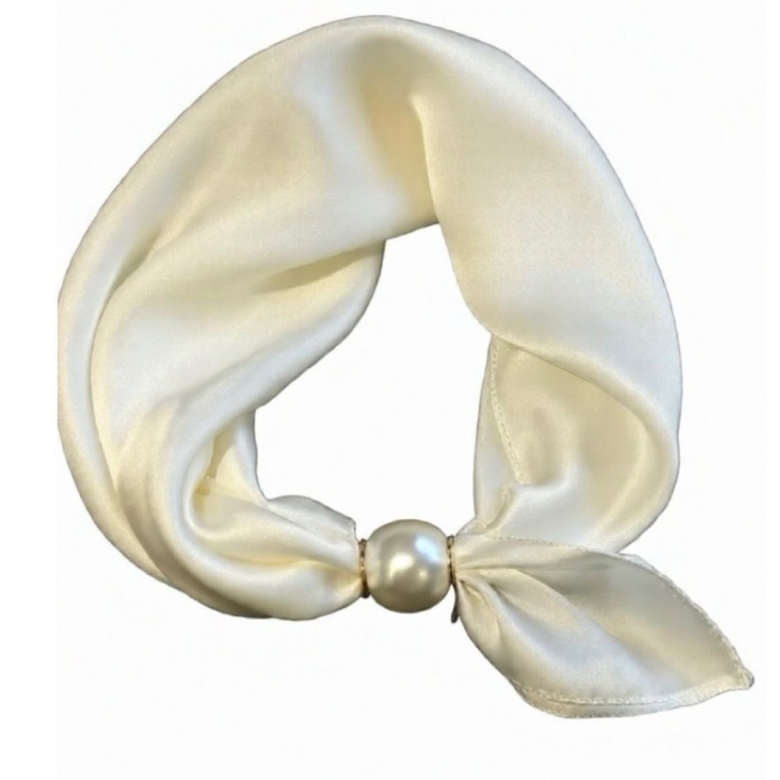 Wit effen parel sjaaltje Chloe - Capuchon Fashion
