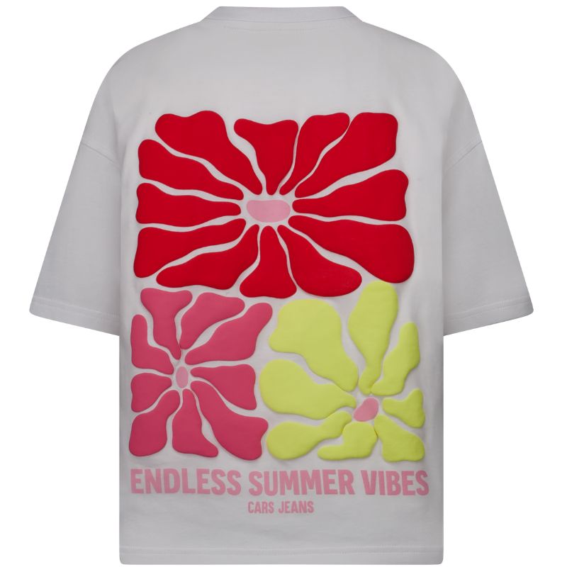 Wit geprint backprint t-shirt Junie - Capuchon Fashion