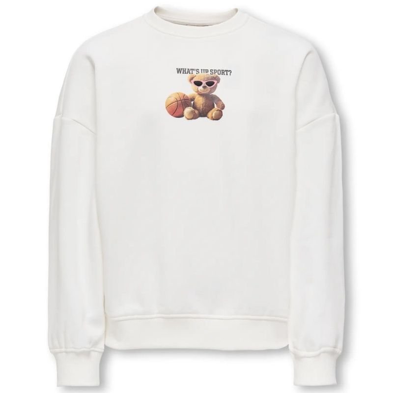 Wit geprinte o - neck sweater Bila - Capuchon Fashion