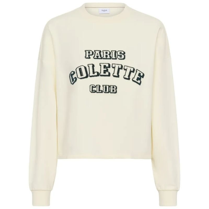 Wit geprinte tekst sweater Idamaye - Capuchon Fashion