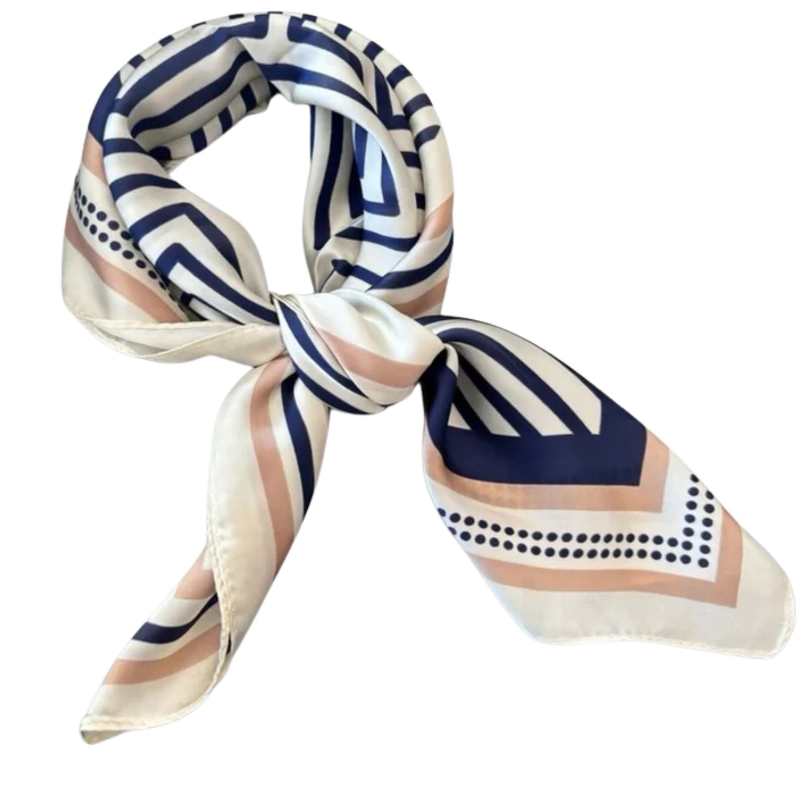 Wit met blauw gestreept sjaaltje Sos - Capuchon Fashion