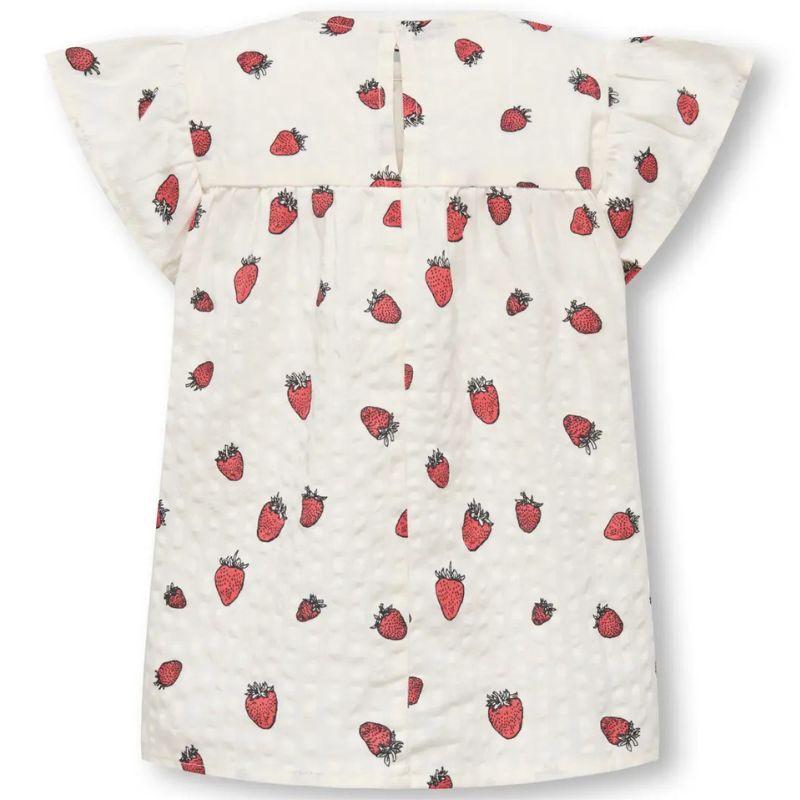 Wit met rood geprinte top Fina Cerise - Capuchon Fashion