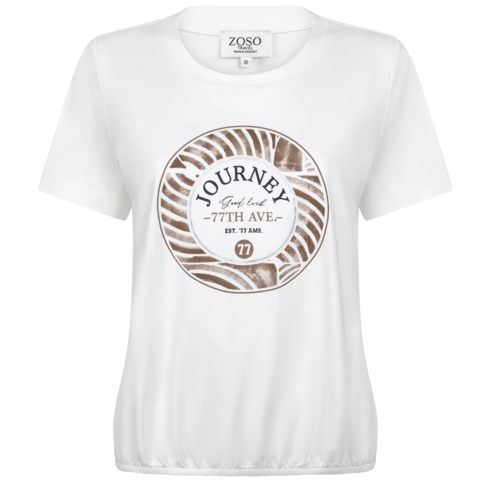 Wit met Summer Camel t-shirt Journey - Capuchon Fashion