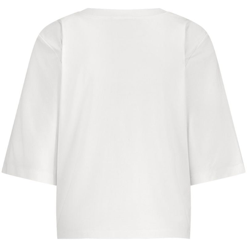 Wit t-shirt Fiore vneck - Capuchon Fashion