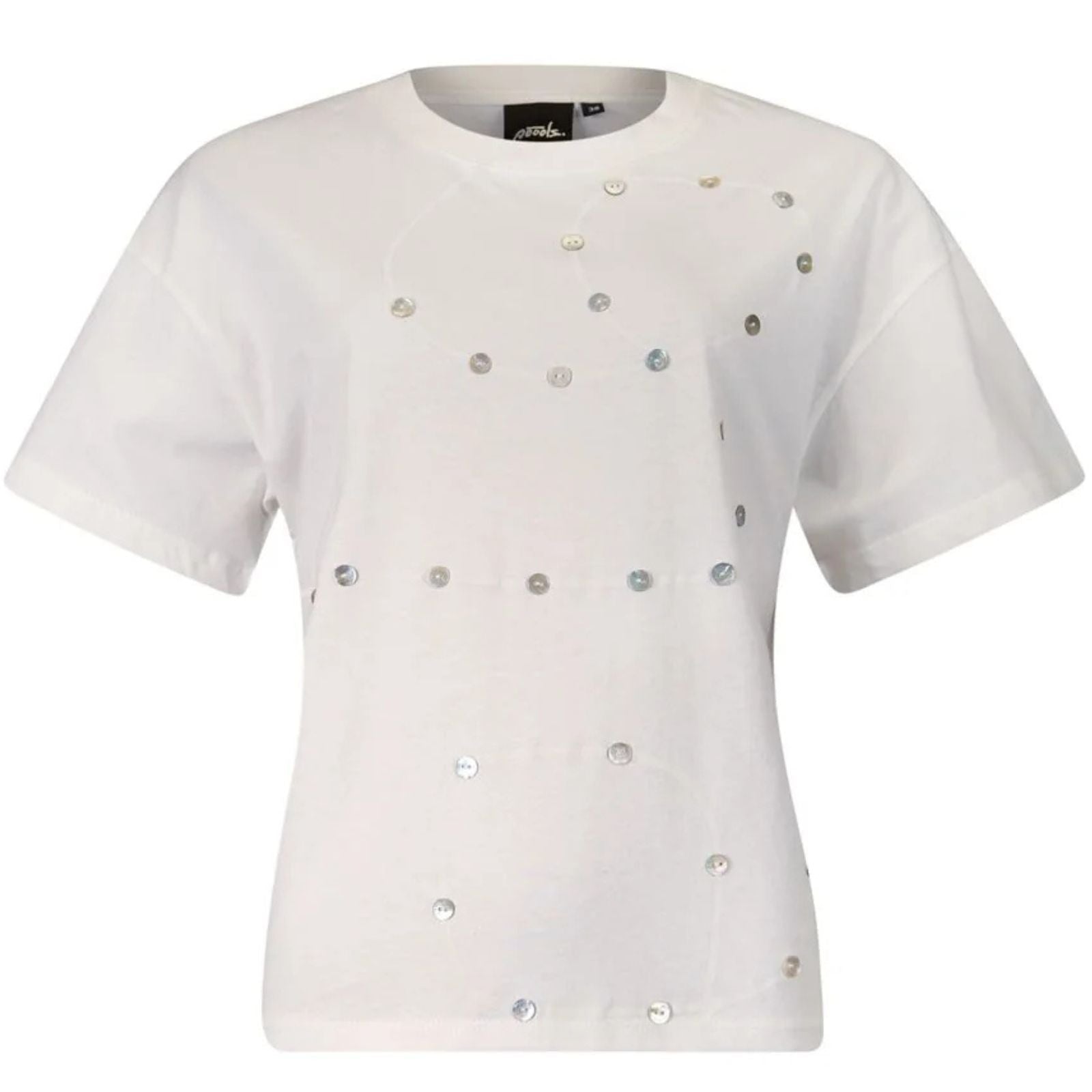 Wit t-shirt met artwork details 613167 - Capuchon Fashion