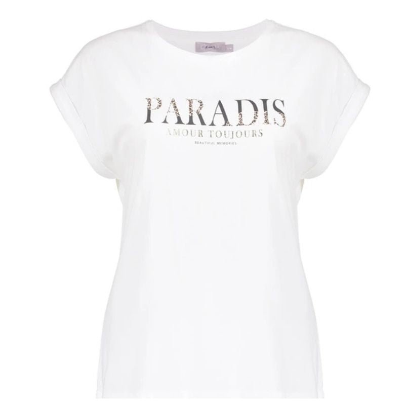 Wit t-shirt Paradis 52117 - Capuchon Fashion