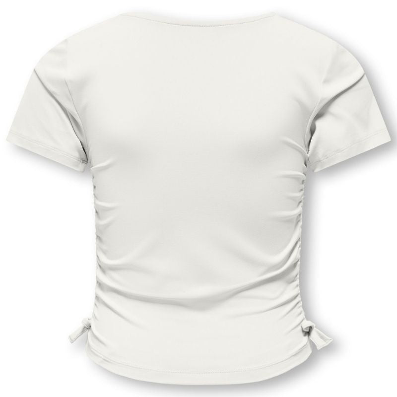Witte basic strikdetail top Ea - Capuchon Fashion