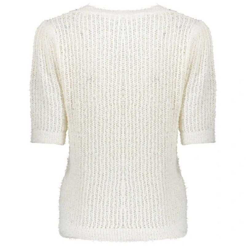 Witte fancy rib top 52125 - Capuchon Fashion