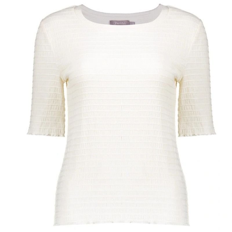 Witte fancy rib top 52125 - Capuchon Fashion
