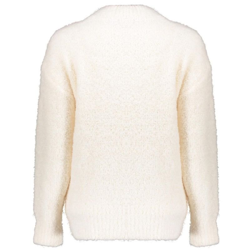 Witte pullover boucle 44531 - Capuchon Fashion