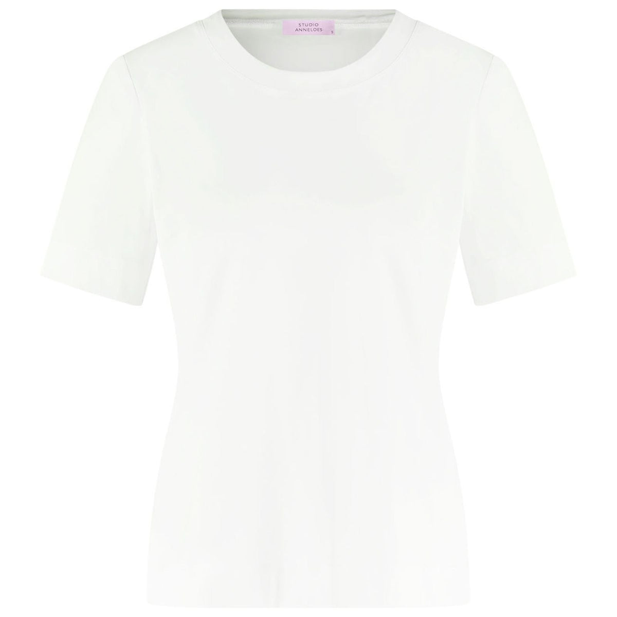 Witte regular fit ronde hals tee Travel - Capuchon Fashion