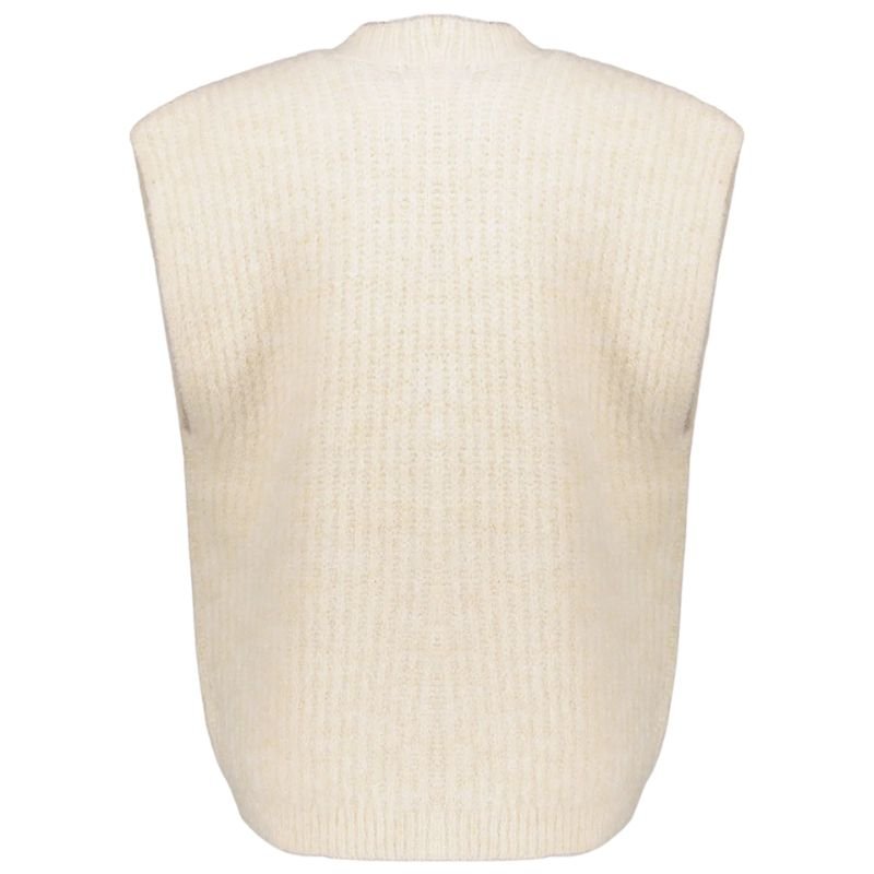 Witte soft touch gilet hairy 54830 - Capuchon Fashion
