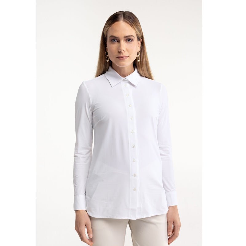 Witte travel basis blouse Poppy - Capuchon Fashion