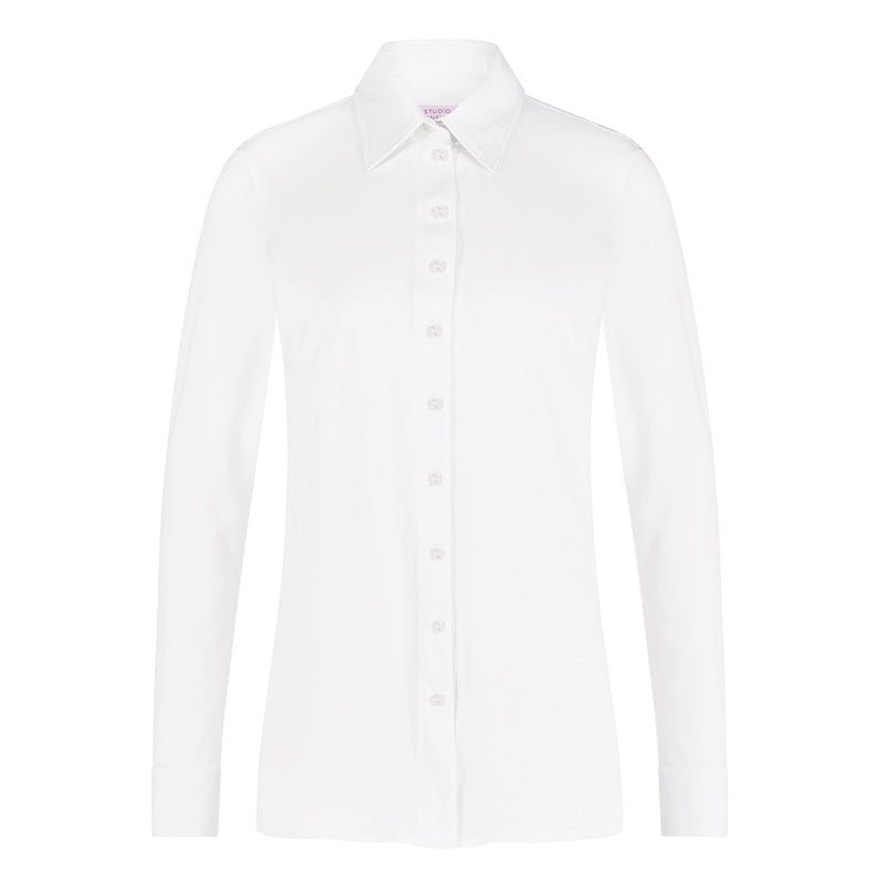 Witte travel basis blouse Poppy - Capuchon Fashion