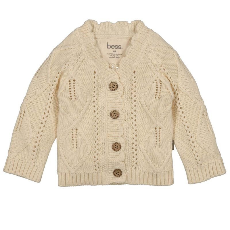 Zandkleurig v-hals cardigan Knit - Capuchon Fashion