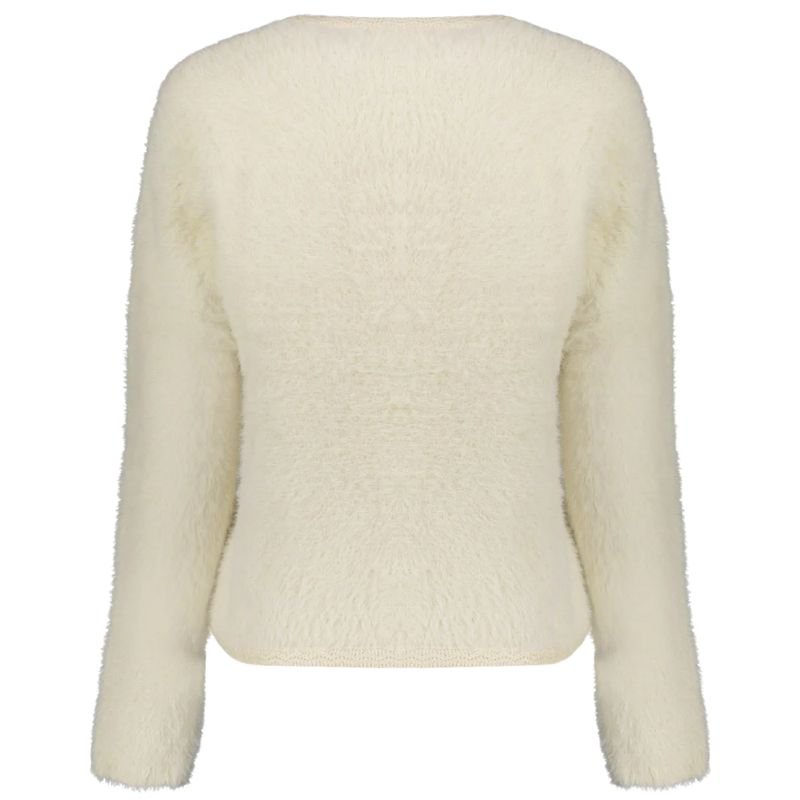 Zandkleurig zacht hairy vest 54807 - Capuchon Fashion