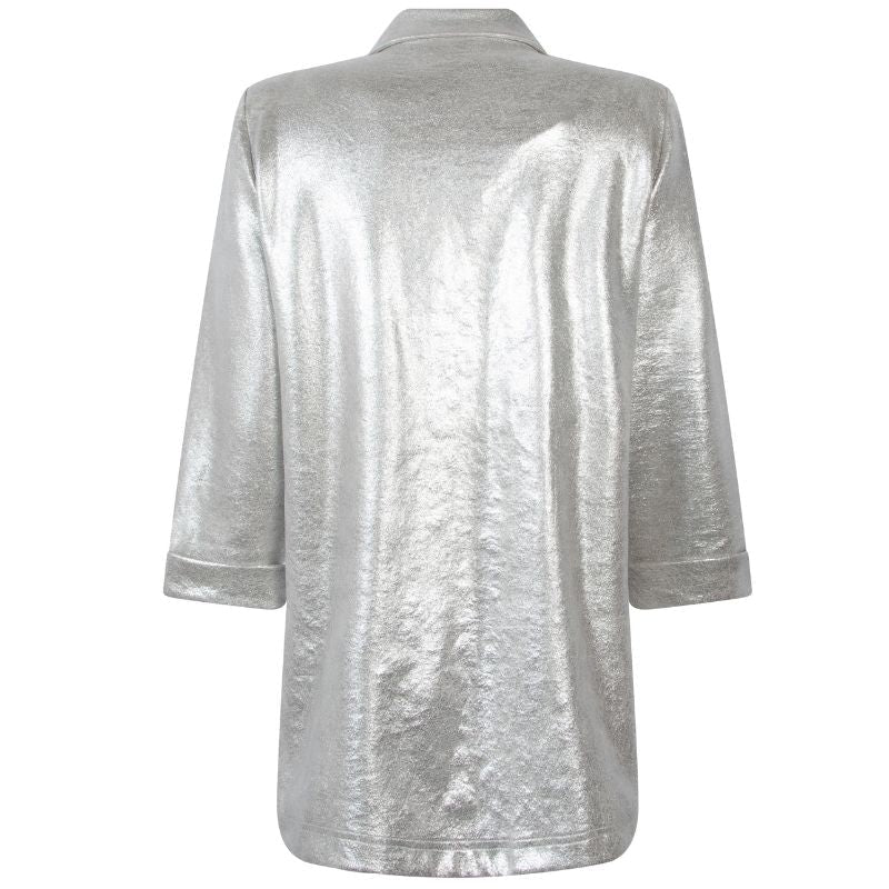 Zilveren suedine blazer Wonder - Capuchon Fashion