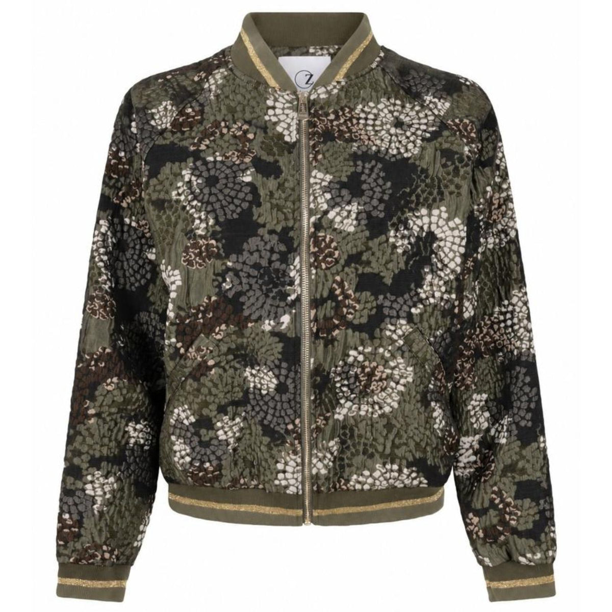 Beige met groene fancy jacquard jacket Patty